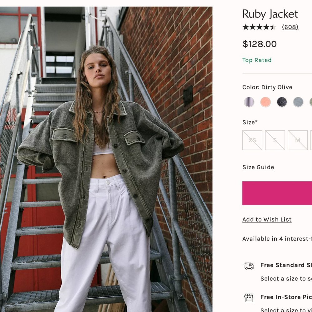 USED Ruby Jacket in Olive from Free People